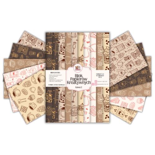 Blok Papierów Kreatywnych Kawa 2 – do Scrapbookingu i Journalingu MaDam Creative