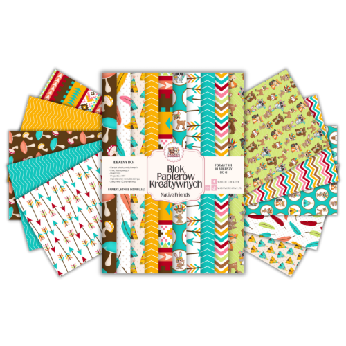 Blok Papierów Kreatywnych Native Friends – do Scrapbookingu i Journalingu MaDam Creative