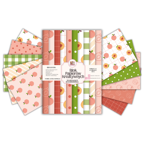 Blok Papierów Kreatywnych Brzoskwiniowy – do Scrapbookingu i Journalingu MaDam Creativeust Peachy
