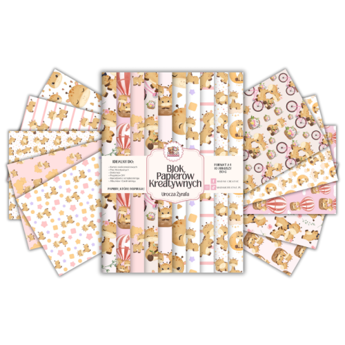 Blok Papierów Kreatywnych Urocza Żyrafa – do Scrapbookingu i Journalingu MaDam Creative