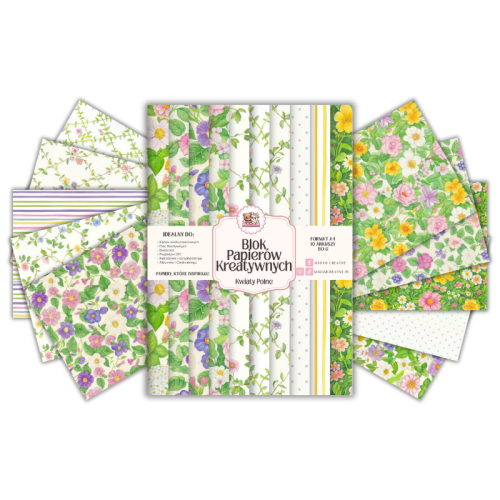 Blok Papierów Kreatywnych Kwiaty Polne – do Scrapbookingu i Journalingu MaDam Creative