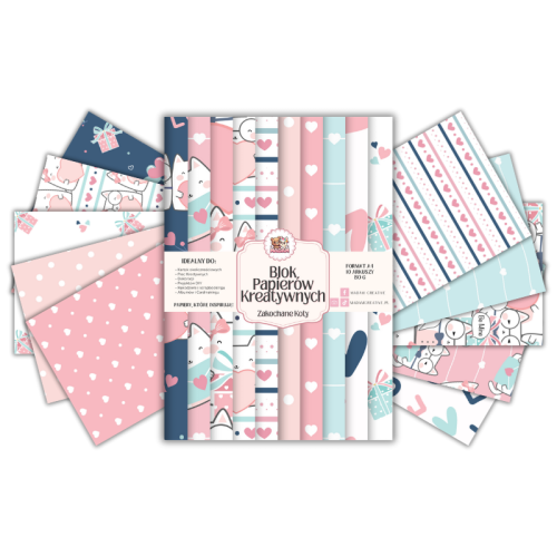 Blok Papierów Kreatywnych Zakochane Koty – do Scrapbookingu i Journalingu MaDam Creative