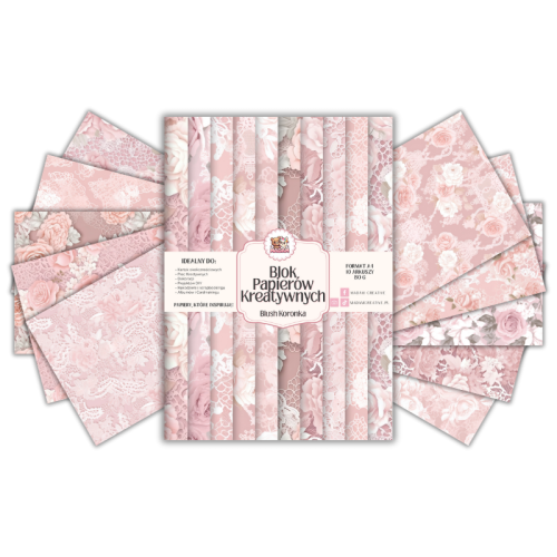 Blok Papierów Kreatywnych Blush Koronka – do Scrapbookingu i Journalingu MaDam Creative