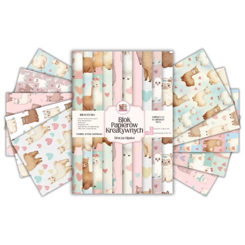 Blok Papierów Kreatywnych Urocza Alpaka – do Scrapbookingu i Journalingu MaDam Creative