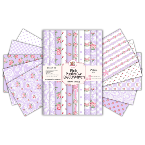 Blok Papierów Kreatywnych Liliowe Shabby – do Scrapbookingu i Journalingu MaDam Creative