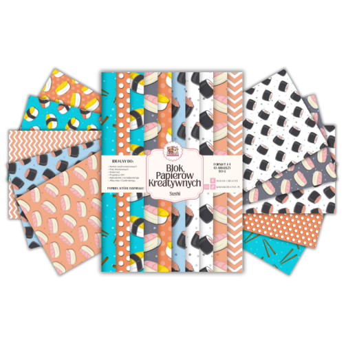 Blok Papierów Kreatywnych Sushi – do Scrapbookingu i Journalingu MaDam Creative