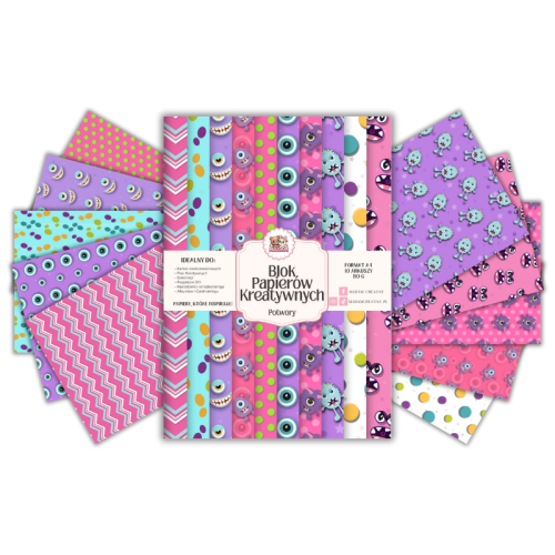 Blok Papierów Kreatywnych Potworki – do Scrapbookingu i Journalingu MaDam Creative