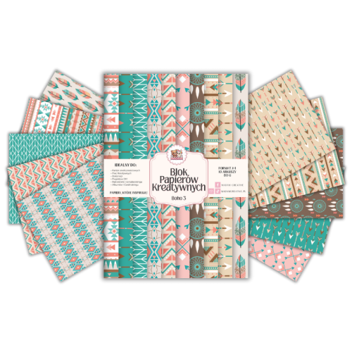 Blok Papierów Kreatywnych Boho 3 – do Scrapbookingu i Journalingu MaDam Creative