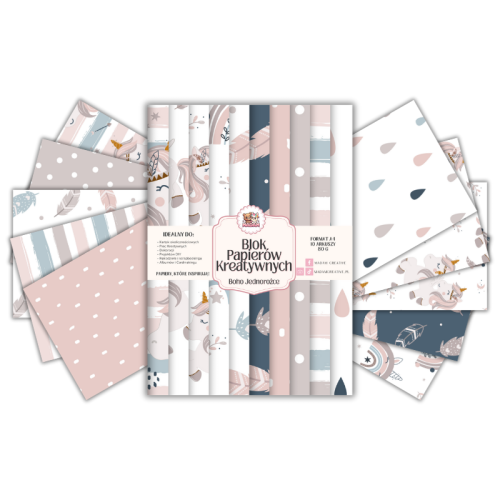 Blok Papierów Kreatywnych Boho Jednorożce – do Scrapbookingu i Journalingu MaDam Creative