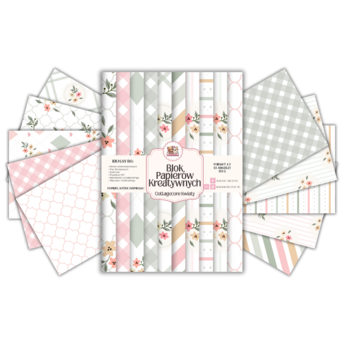 Blok Papierów Kreatywnych Cottagecore Kwiaty – do Scrapbookingu i Journalingu MaDam Creative