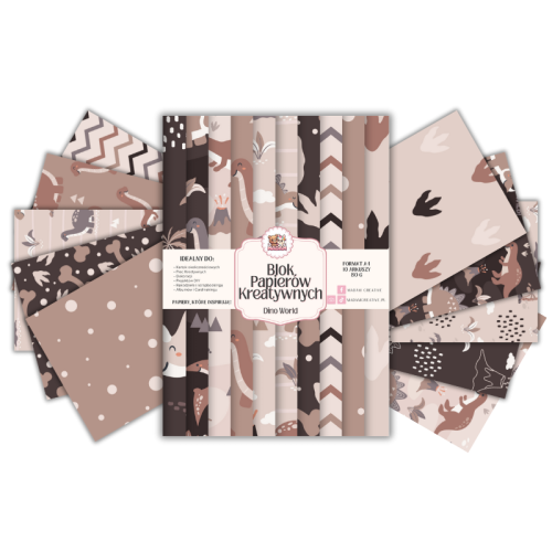 Blok Papierów Kreatywnych Dino World – do Scrapbookingu i Journalingu MaDam Creative