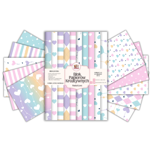 Blok Papierów Kreatywnych Pastel Love – do Scrapbookingu i Journalingu MaDam Creative