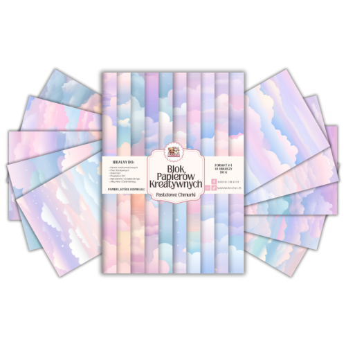 Blok Papierów Kreatywnych Pastelowe Chmurki – do Scrapbookingu i Journalingu MaDam Creative