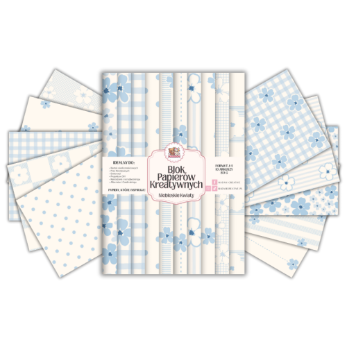 Blok Papierów Kreatywnych Niebieskie Kwiaty – do Scrapbookingu i Journalingu MaDam Creative