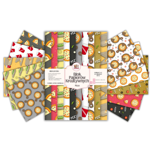 Blok Papierów Kreatywnych Pizza – do Scrapbookingu i Journalingu MaDam Creative
