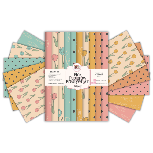 Blok Papierów Kreatywnych Tulipany – do Scrapbookingu i Journalingu MaDam Creative