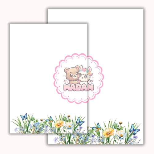 Papeteria ozdobna A4 z kopertami – zestaw Letnia łąka z motylami  MaDam Creative