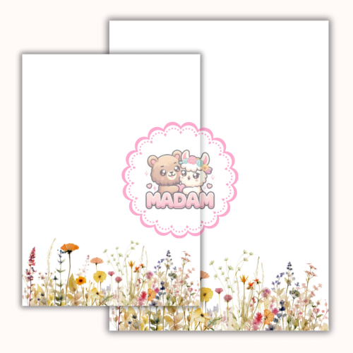 Papeteria ozdobna A4 z kopertami – zestaw Letnia łąka akwarelowa MaDam Creative