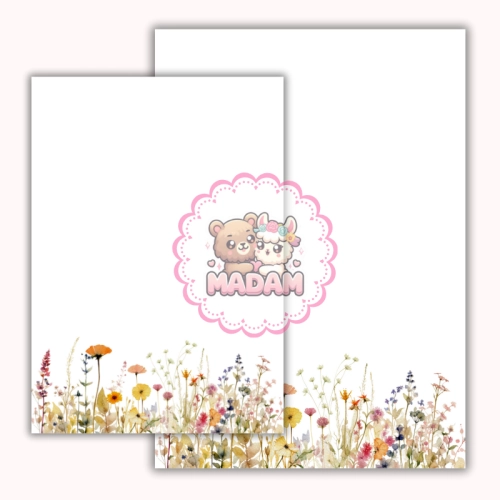 Papeteria ozdobna A4 z kopertami – zestaw Letnia łąka akwarelowa MaDam Creative