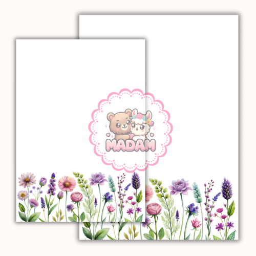 Papeteria ozdobna A4 z kopertami – zestaw Pastelowe polne kwiaty MaDam Creative