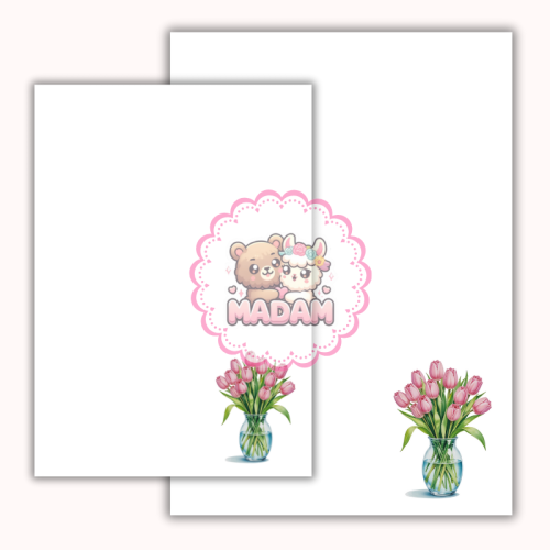 Papeteria ozdobna A4 z kopertami – zestaw Tulipany w wazonie  MaDam Creative