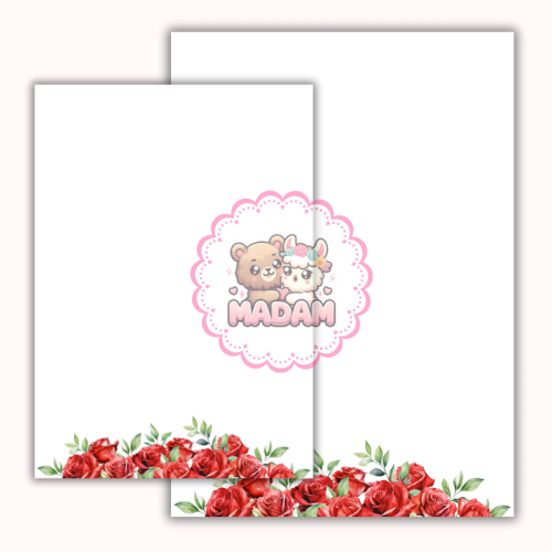 Papeteria ozdobna A4 – papier listowy Róże u dołu strony MaDam Creative