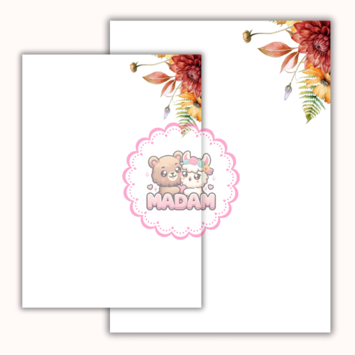 Papeteria ozdobna A4 z kopertami – zestaw Kwiaty w narożniku MaDam Creative