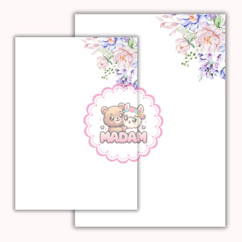 Papeteria ozdobna A4 z kopertami – zestaw Pastelowy narożnik kwiatów  MaDam Creative