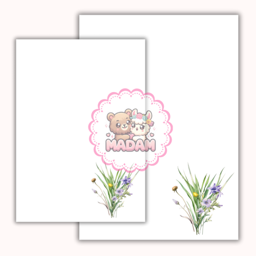 Papeteria ozdobna A4 z kopertami – zestaw Subtelna łąkowa gałązka  MaDam Creative