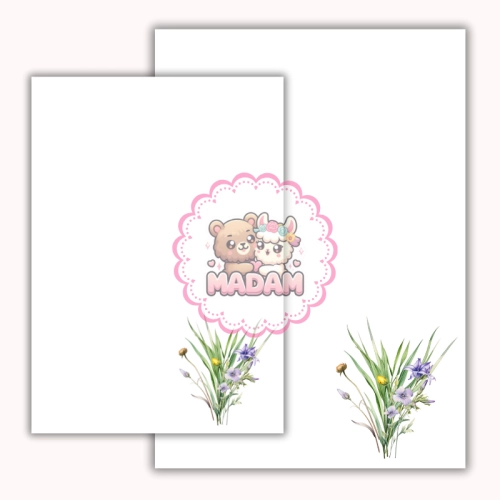 Papeteria ozdobna A4 z kopertami – zestaw Subtelna łąkowa gałązka  MaDam Creative