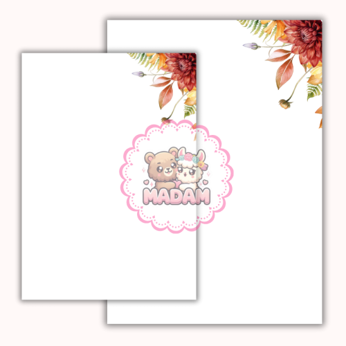 Papeteria ozdobna A4 – papier listowy Kwiaty w narożniku MaDam Creative