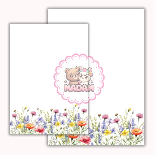 Papeteria ozdobna A4 z kopertami – zestaw Letnia łąka MaDam Creative