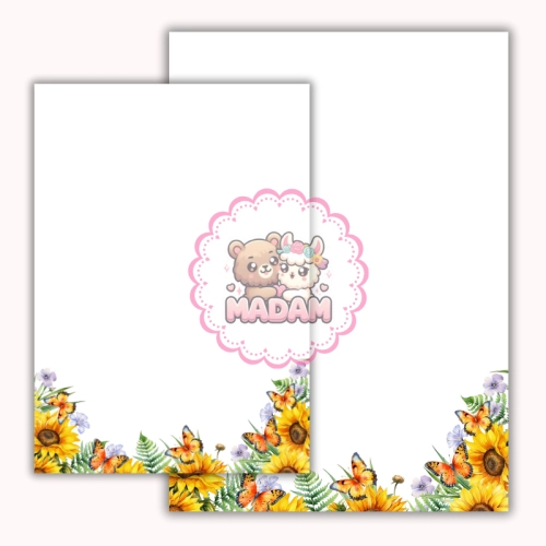 Papeteria ozdobna A4 z kopertami – zestaw Letnie słoneczniki MaDam Creative