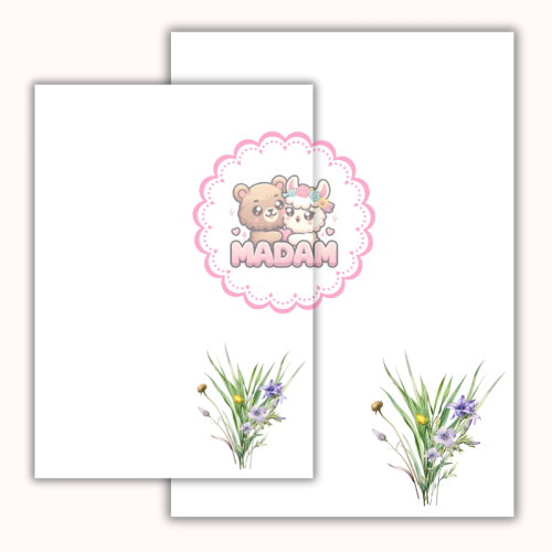 Papeteria ozdobna A4 – papier listowy Subtelna łąkowa gałązka MaDam Creative