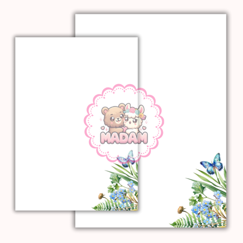 Papeteria ozdobna A4 – papier listowy Motyl na łące MaDam Creative