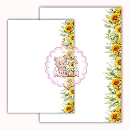 Papeteria ozdobna A4 – papier listowy Słoneczniki przy krawędzi MaDam Creative