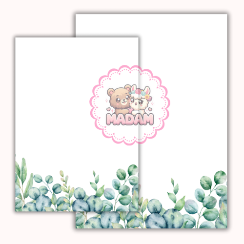 Papeteria ozdobna A4 – papier listowy Eukaliptus u dołu MaDam Creative