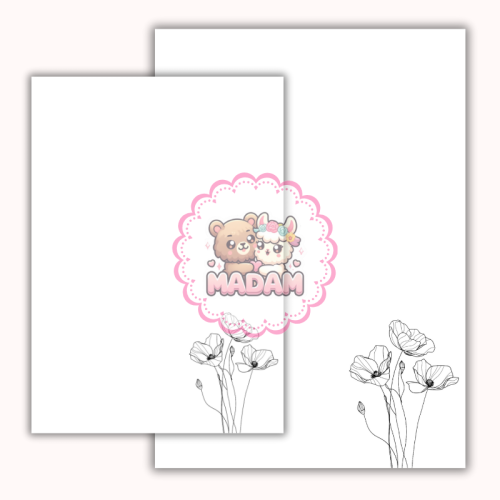 Papeteria ozdobna A4 – papier listowy Szkic polnych kwiatów MaDam Creative