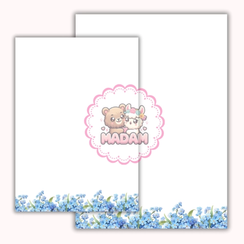 Papeteria ozdobna A4 z kopertami – zestaw Niebieska łąka MaDam Creative