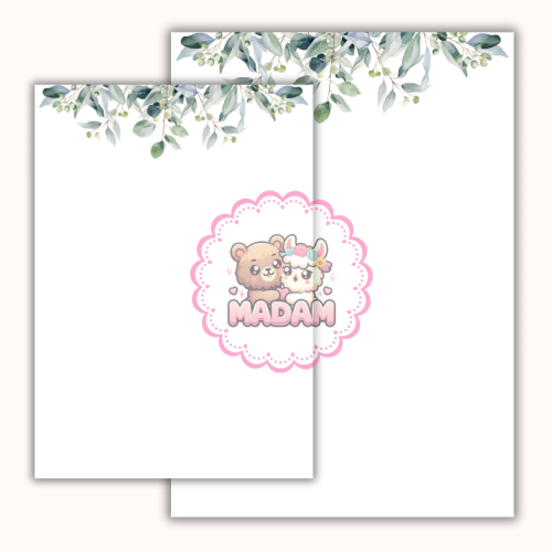 Papeteria ozdobna A4 z kopertami – zestaw Zielone gałązki MaDam Creative