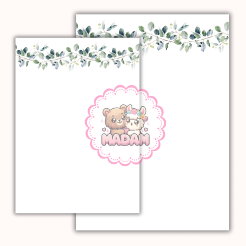 Papeteria ozdobna A4 z kopertami – zestaw Eukaliptusowy wianek MaDam Creative