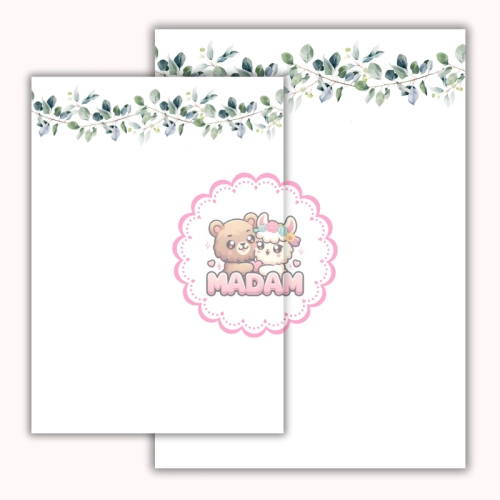 Papeteria ozdobna A4 z kopertami – zestaw Eukaliptusowy wianek MaDam Creative