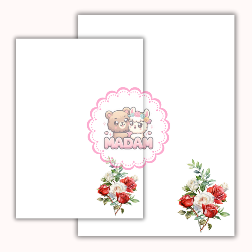 Papeteria ozdobna A4 z kopertami – zestaw Różany akcent MaDam Creative