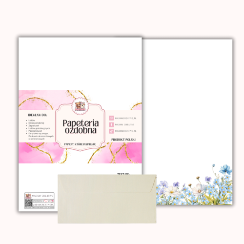 Papeteria ozdobna A4 z kopertami – zestaw Letnia bryza MaDam Creative