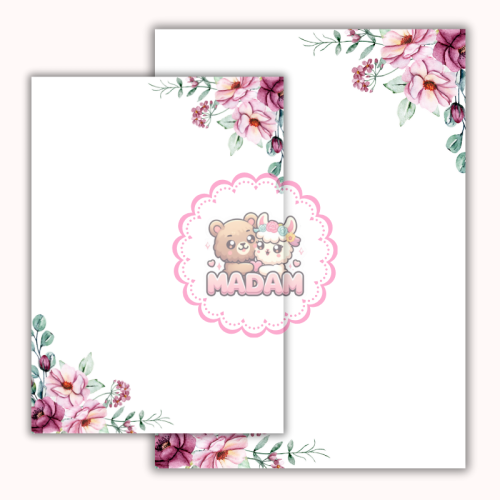 Papeteria ozdobna A4 z kopertami – zestaw Różane Kwiaty  MaDam Creative