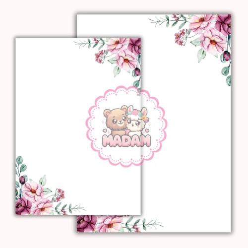 Papeteria ozdobna A4 z kopertami – zestaw Różane Kwiaty  MaDam Creative