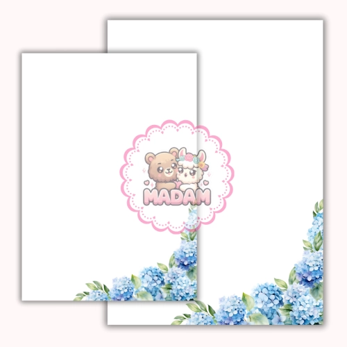 Papeteria ozdobna A4 z kopertami – zestaw Błękitne hortensje  MaDam Creative