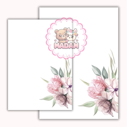 Papeteria ozdobna A4 z kopertami – zestaw Pudrowa róża  MaDam Creative