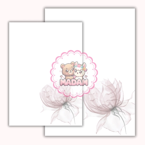 Papeteria ozdobna A4 z kopertami – zestaw Płatki ciszy  MaDam Creative