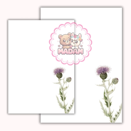 Papeteria ozdobna A4 z kopertami – zestaw Polny oset  MaDam Creative